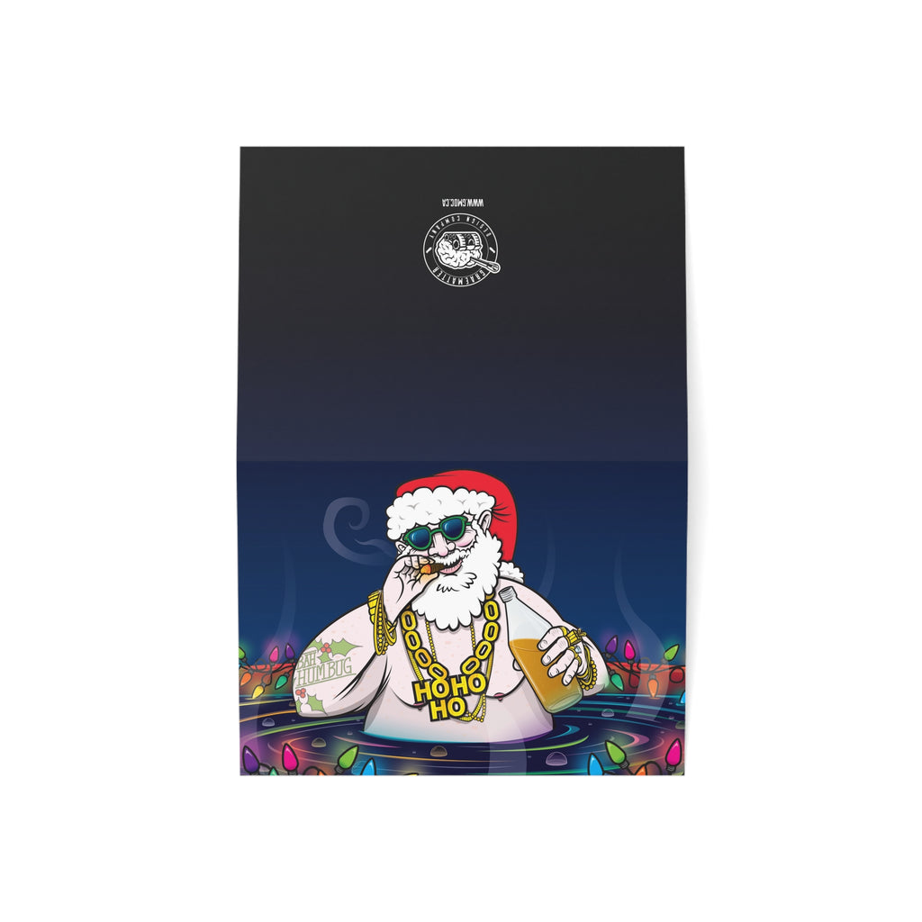 Hot Tub Santa Holiday Greeting Card